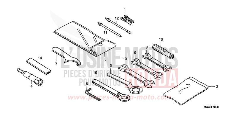 TOOL for CB1100 ABS PEARL MILKEY WHITE (NH162) from 2013
